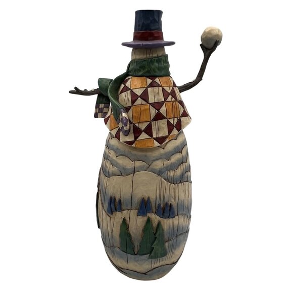 Jim Shore SIGNED 2004 Collectors Heartwood Creek 12" Winter Mischief Snowman - Picture 2 of 12